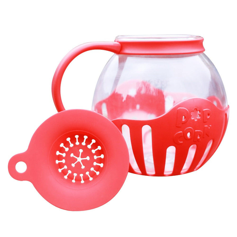 Microwave Popcorn Glass Silica gel popcorn maker for healthy snacks No oil required