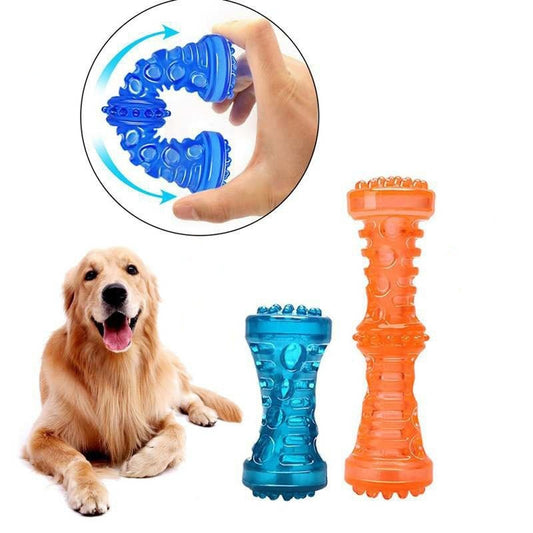 TPR Large Dog Bone Rubber Pet Toy Sound Strong Bite-Resistant Pets Teethbrush Toys