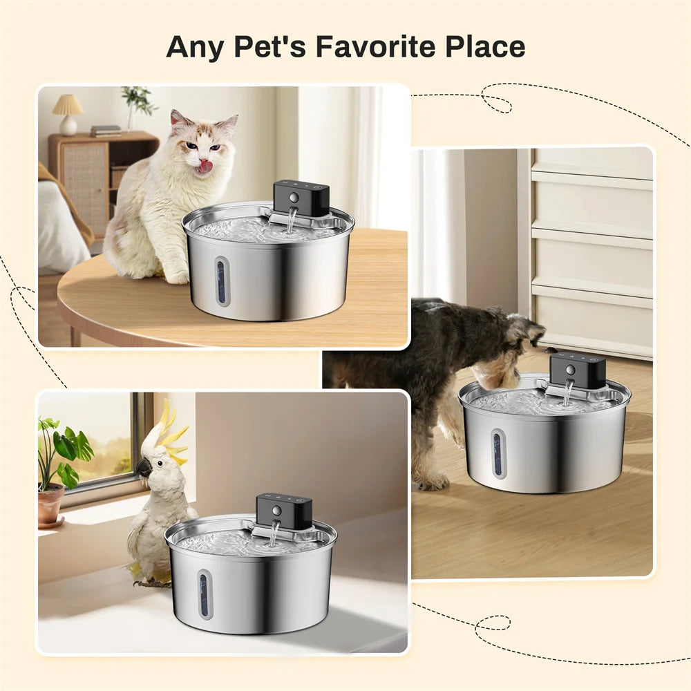 Pet intelligent water dispenser, wireless automatic sensing, cat water dispenser, 304 stainless steel water feeder