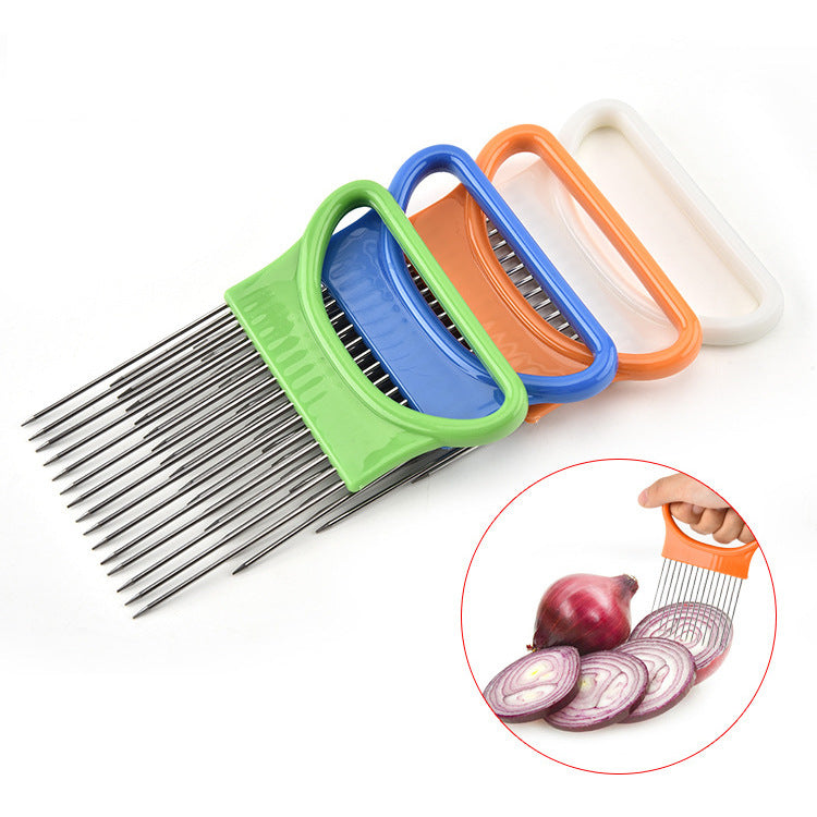 Creative Tools Onion Insert Stainless Steel Onion Needle Floss Needle Fruit and Vegetable Slicer Holder